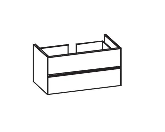 Artiqua 116 Waschtischunterschrank, Weiß Matt Select, 116-WU2L-AC07-7161-171