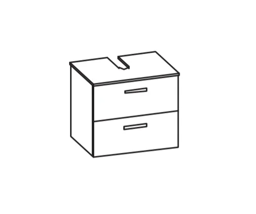Artiqua 400 Universalwaschtischunterschrank, Oxid Dunkelgrau quer, 400-WB2L-1-60-7184-723