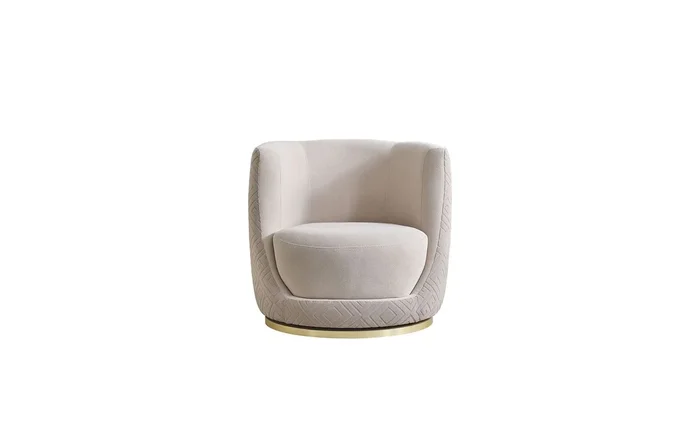 Beiger Wohnzimmer Sessel Designer Polstermöbel Edler Lounge Einsitzer