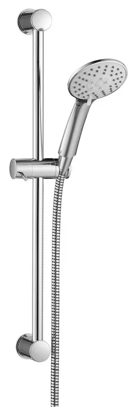 Brauseset AqvaBasic III – Handbrause 3-fach verstellbar, easyclean – Wandstange 600 × ⌀19mm – Konusgleiter – Kunststoff-Brauseschlauch 1600 mm × 1/2″ × 1/2″ Konus – chrom