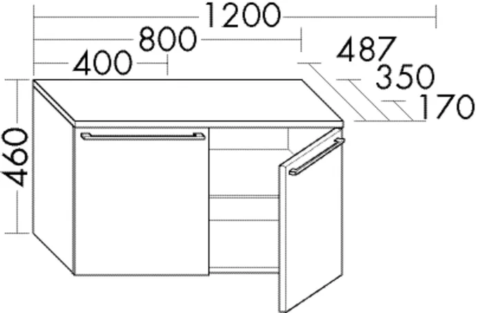 Burgbad Unterschrank Bel HGL 460x800x487 Schilf Ultramatt, USAZ080F5678