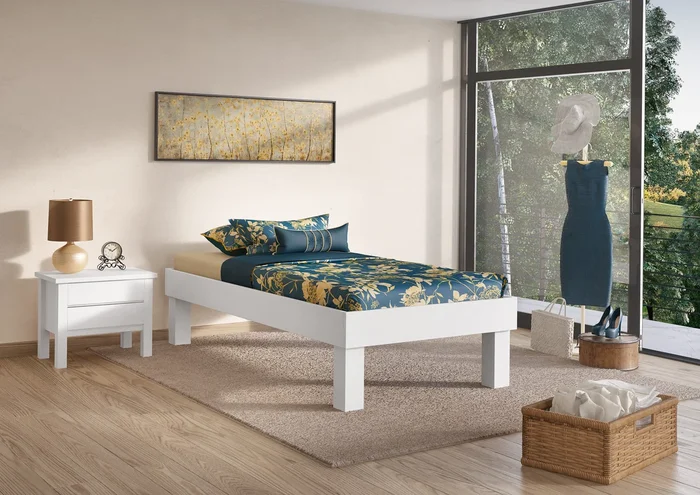 Due varianti di larghezze/altezza per solido futon bianco in Faggio massello V-60.87-10W-H