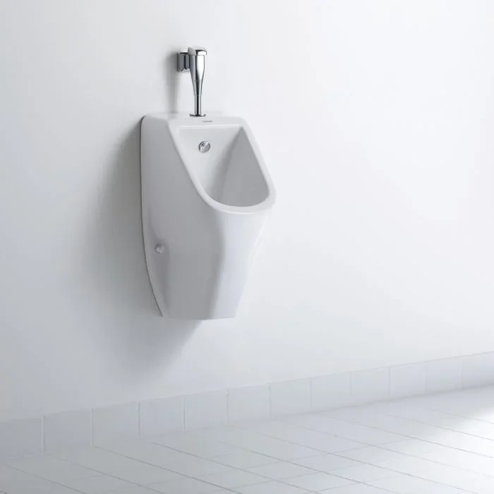 Duravit D-Code Urinal 0828302007 weiss, Zulauf von oben, rimless, mit Fliege