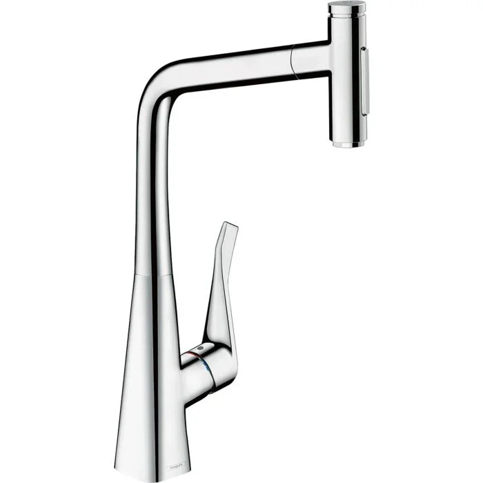 hansgrohe Metris Select M71 Küchenarmatur 73820000 mit Ausziehbrause, 2jet, chrom