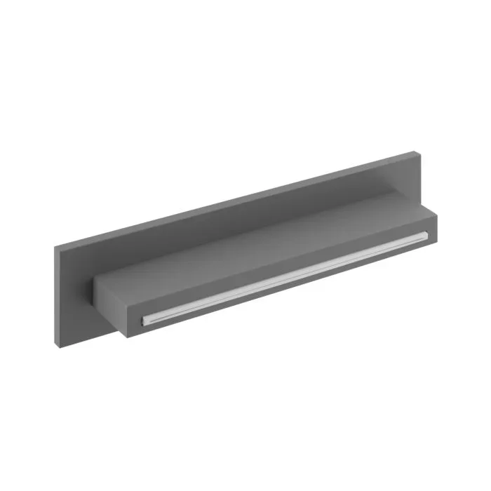Herzbach Deep Grey Schwall-Wandauslauf 23.697000.1.06 346x80mm, für Wand-Aufputzmontage, grau matt