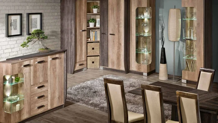 Hochschrank Glas Schrank Vitrinen Regal Wohnzimmer Möbel Regale design Vitrine