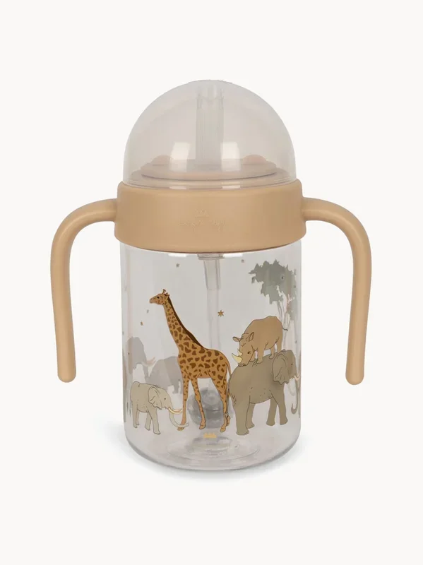Kinderbecher Safari mit Strohhalm