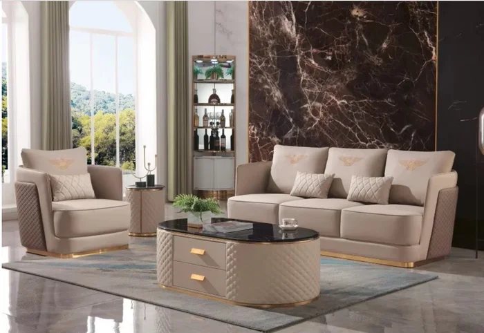 Komplett Set Sofa 3+1er + Couchtisch Beistelltisch Designer Wohnlandschaft