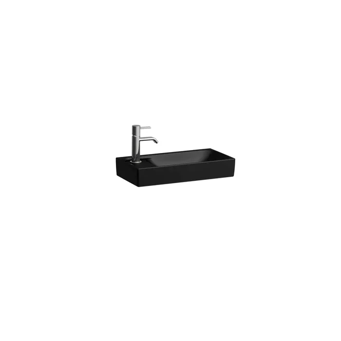 LAUFEN Handwaschbecken MEDA 235x460x115 asym. 1.Hl. o.Ül. Becken re schwarz matt, H8151147161131