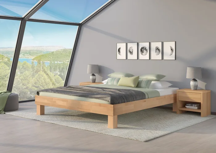 Letto in legno letto matrimoniale largo 180×200 faggio oliato letto futon accessori a scelta