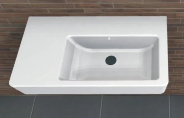 PCON Waschtisch Y | Geberit Renova Nr. 1 Comprimo | 65 cm Ablage links