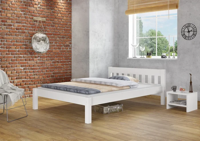 Quattro varianti di solido letto bianco per materasso 120×200 in Pino massello V-60.38-12W