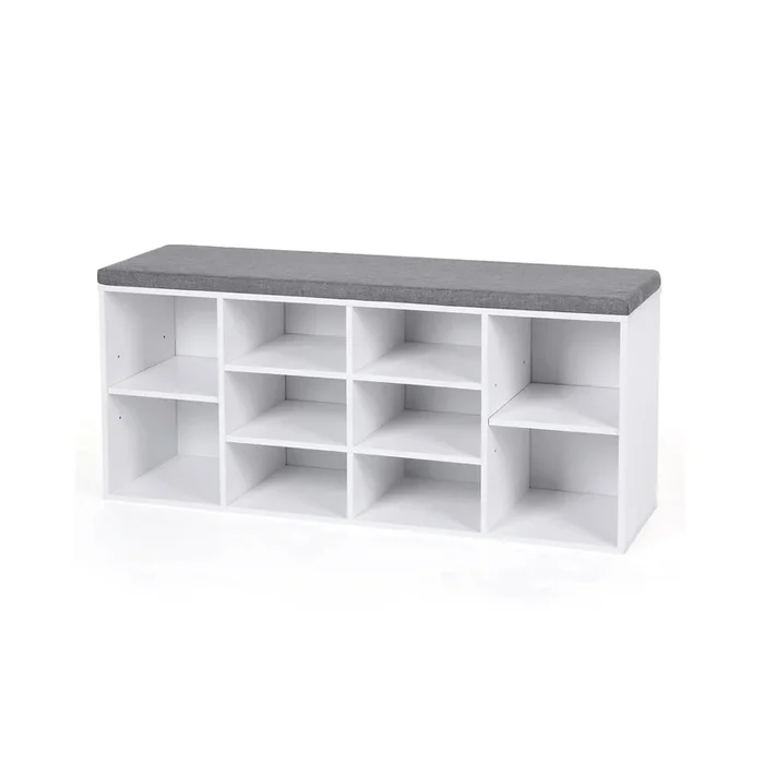 Schuhbank mit Polsterung und 10 Fächern