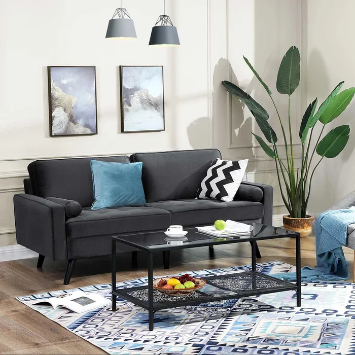 Sofa 3 Sitzer mit Bezug aus Samt