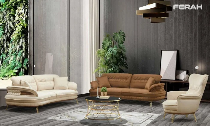 Sofagarnitur Sofa Garnitur Sofas 3+3+1 Sitz Stoff 3tlg Couch Set Polster Textil