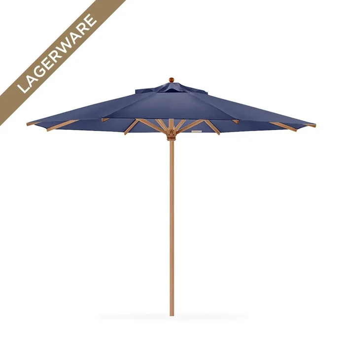 Teak Ø 400 cm mit Flaschenzug, taubenblau