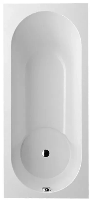 Villeroy & Boch Badewanne „Libra“ rechteck 170 × 75 cm, Fußablauf in Weiß Alpin