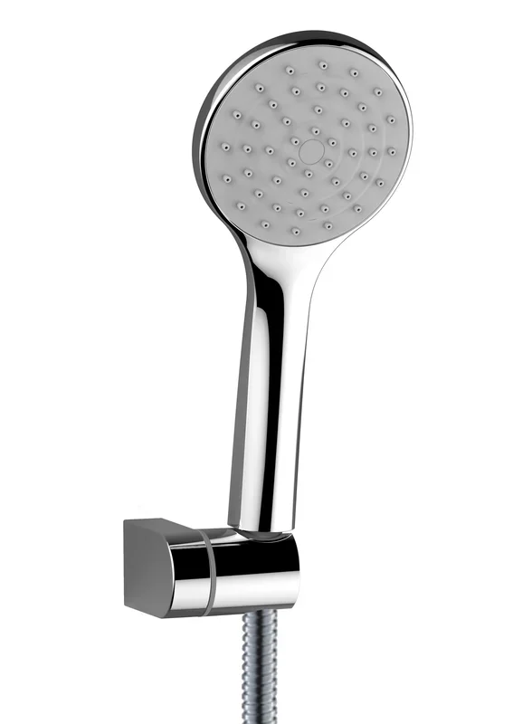 Wannenset AqvaPlus – Handbrause 1-strahlig, easy-clean – Wandhalter – Chromflex-Brauseschlauch 1250 mm × 1/2″ × 1/2″ Konus – chrom
