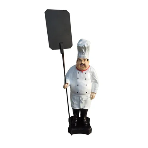 Werbefigur Koch Figur Statue Skulptur Menue Tafel Werbeaufsteller Speisekarte