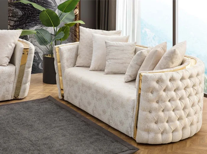 Chesterfield Robuste 2x Stofsessel Luxuriöser 1-Sitzer Moderne Möbel