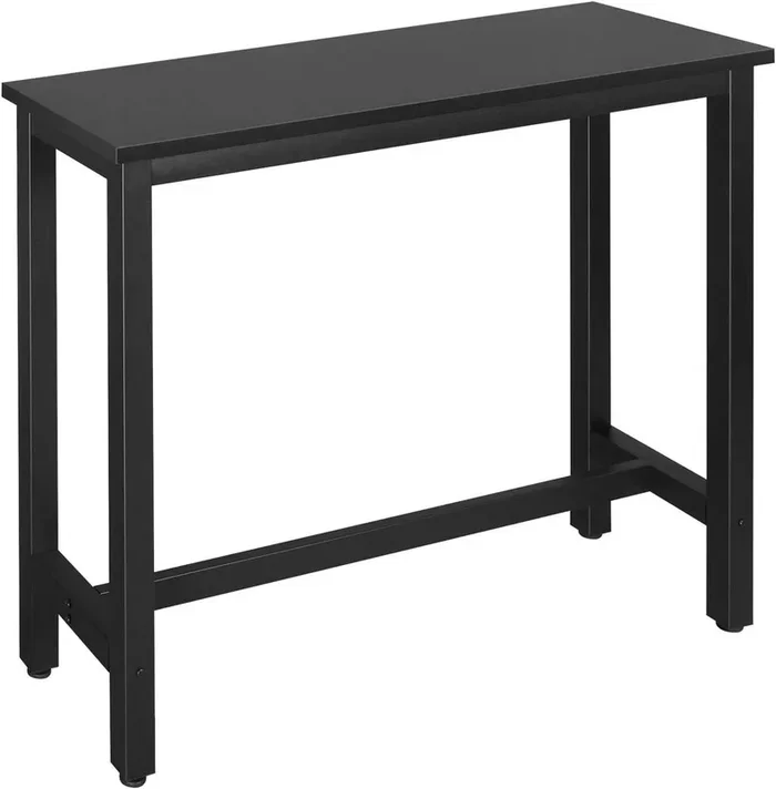 WOLTU1x Bartisch Bistrotisch Stehtisch Esstisch, Metallgestell, Tischplatte aus MDF Schwarz