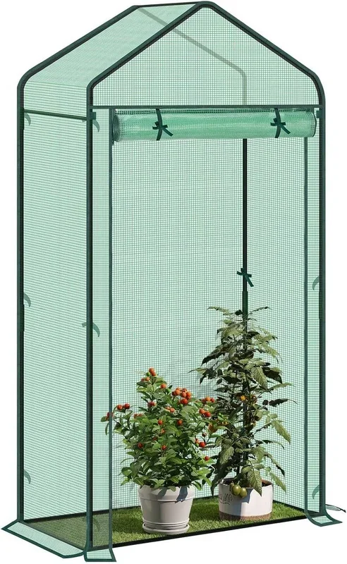 WOLTUFoliengewächshaus Treibhaus Gartenhaus Gewächshaus,100x50x190cm Grün